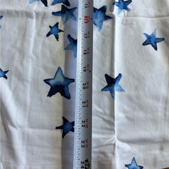 D&Co Tank Top Sz XXS Jersey Scoop Neck White Stars A500009 - Picture 7 of 7